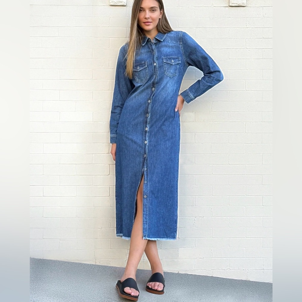 Wrangler Blue Denim Shirt Dress NWT S